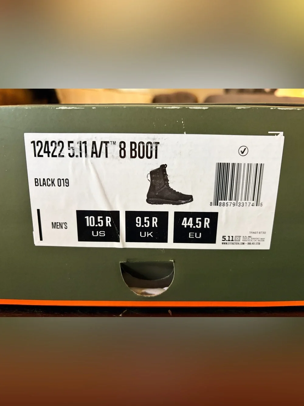 5.11 Tactical Men's Black Lace-Up Side-Zip Duty Boot